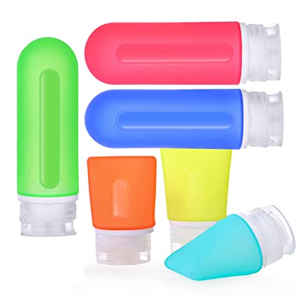 3 Pack Leak Proof Travel silicone Bottles -WELLNA Travel Containers for Travel silicone Size